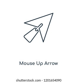 Mouse Up Arrow concept line icon. Linear Mouse Up Arrow concept outline symbol design. This simple element illustration can be used for web and mobile UI/UX.