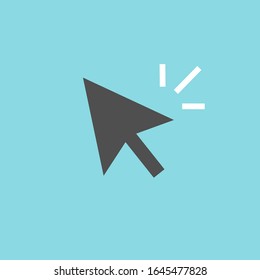 Mouse arrow click or cursor pointer clicking vector flat cartoon icon, illustrated modern symbol isolated
