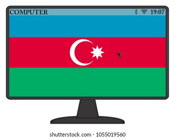 A mouse arrow or cursor on an Azerbaijan computer screen isolated on a white background