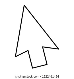 Mouse arrow cursor - vector icon without  fill