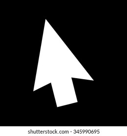 mouse arrow cursor vector icon isolated on black