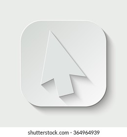 mouse arrow cursor vector icon - paper illustration