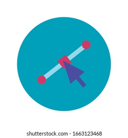 mouse arrow designer block and flat style icon vector illustration design
