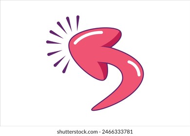 Mouse Arrow Flat Sticker Design