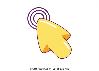 Diseño de pegatina plana de flecha de ratón