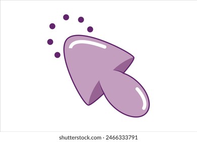 Mouse Arrow Flat Sticker Design