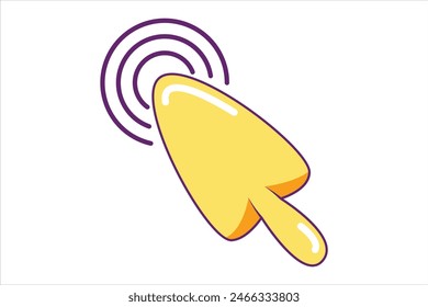 Mouse Arrow Flat Sticker Design