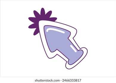 Mouse Arrow Flat Sticker Design