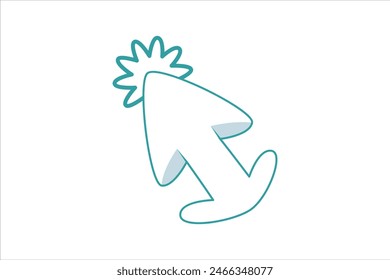 Diseño de pegatina plana de flecha de ratón