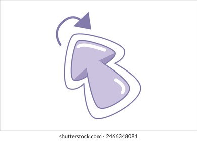 Mouse Arrow Flat Sticker Design