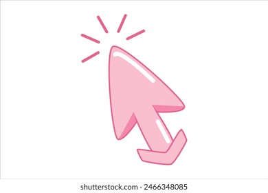 Mouse Arrow Flat Sticker Design