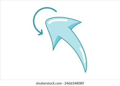 Mouse Arrow Flat Sticker Design