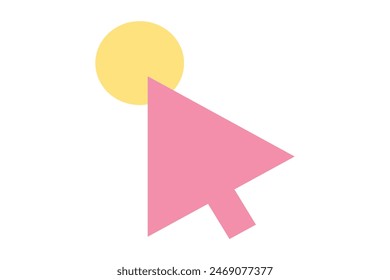 Mouse Arrow Flat Sticker Design