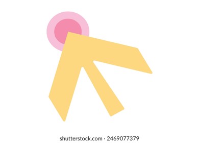 Mouse Arrow Flat Sticker Design