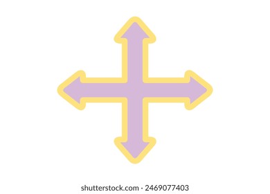 Mouse Arrow Flat Sticker Design