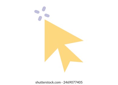 Mouse Arrow Flat Sticker Design