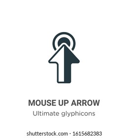 Mouse up arrow glyph icon vector on white background. Flat vector mouse up arrow icon symbol sign from modern ultimate glyphicons collection for mobile concept and web apps design.