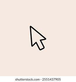 mouse arrow icon, computer mouse arrow vector icon, line cursor icon, flat design best mouse cursor vector design.