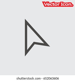 Mouse arrow icon isolated sign symbol and flat style for app, web and digital design. Vector illustration.