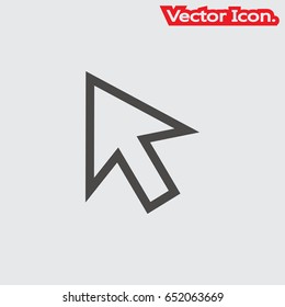 Mouse arrow icon isolated sign symbol and flat style for app, web and digital design. Vector illustration.