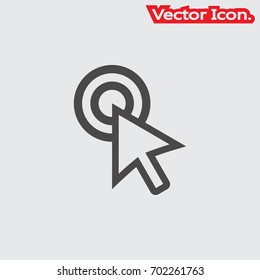 Mouse arrow icon isolated sign symbol and flat style for app, web and digital design. Vector illustration.