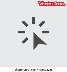 Mouse arrow icon isolated sign symbol and flat style for app, web and digital design. Vector illustration.