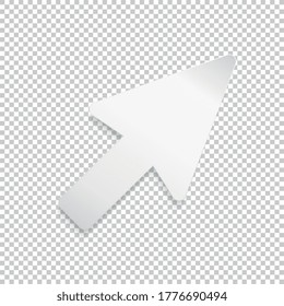 mouse arrow icon shape infographic design on checked transparent background. Vector illustration. Eps 10 vector file.