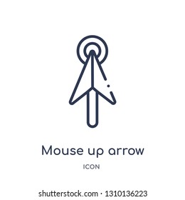 mouse up arrow icon from ultimate glyphicons outline collection. Thin line mouse up arrow icon isolated on white background.