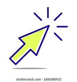 Mouse arrow icon vector in outline design
