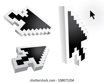 mouse arrow pointers - 3d illustration