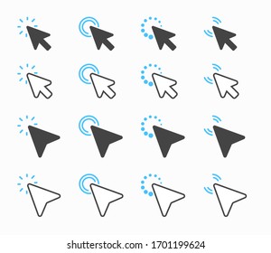 Mouse arrow set For specifying the location of the mouse movement on the website