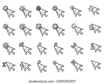 Mouse Arrow Sticker Set - Colorless
