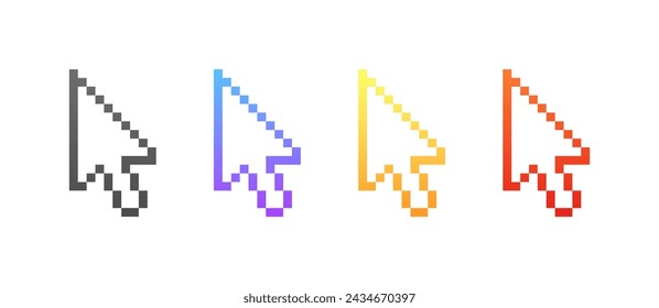 Conjunto de iconos de flechas del ratón. Cursor del ratón. Estilo plano. Iconos vectoriales