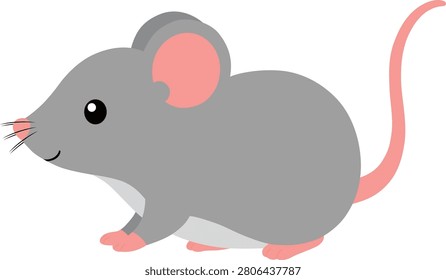 mouse, baby mouse, cute mouse, cartoon, walking, mouse vector, illustration, cute animal, rodent, vector illustration