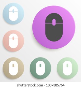 conjunto de colores de la insignia del ratón. Glifo simple, vector plano de iconos web para ui y ux, sitio web o aplicación móvil