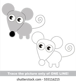 Mouse to be traced only of one line, the tracing educational game to preschool kids with easy game level, the colorful and colorless version.
