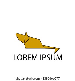 mouse, beautiful animal origami for logo, icon or sign business or creative industry
