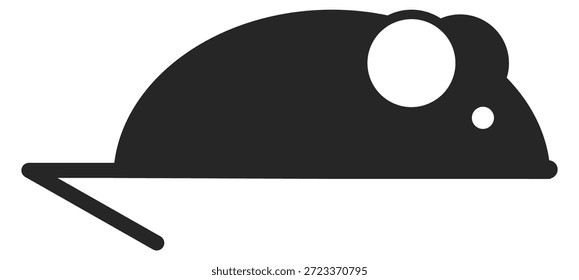 Icono negro del ratón. Símbolo de animal de laboratorio de Ciencia