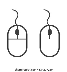 mouse black and white icon vector