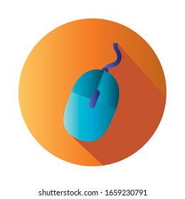 mouse block gradient style icon design, Digital technology communication social media internet web and wireless theme Vector illustration