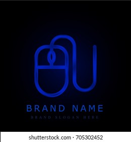 Mouse blue chromium metallic logo