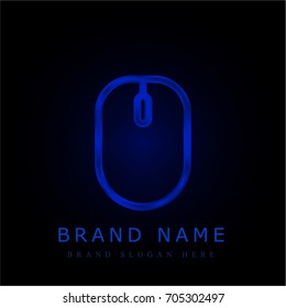 Mouse blue chromium metallic logo