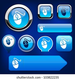 Mouse blue design elements for website or app. Vector eps10.