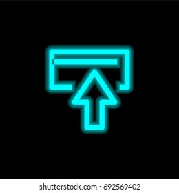 Mouse blue glowing neon ui ux icon. Glowing sign logo vector