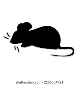 mouse brush on white background, vector illustration.