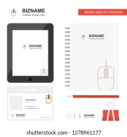 Mouse Business Logo, Tab App, Diary PVC Employee Card and USB Brand Stationary Package Design Vector Template