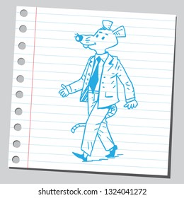 Empresario del ratón caminando.