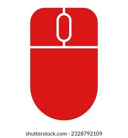 Mouse Button Icon In Red Color
