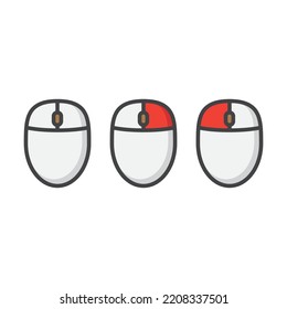 mouse button icon set illustration.