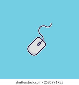 Mouse cable outline color cartoon style